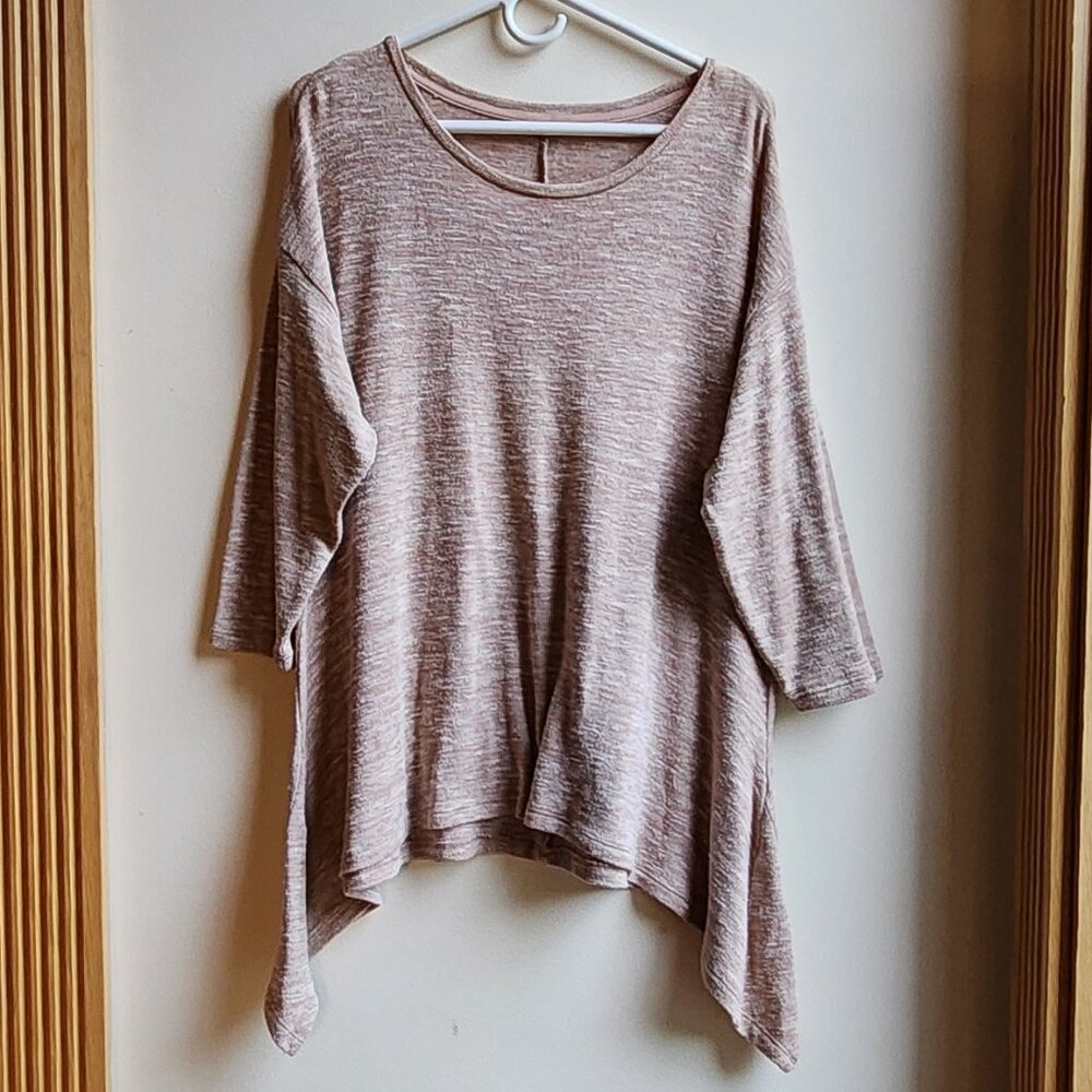 Tan Scoop Neck Angled Jersey Size Large